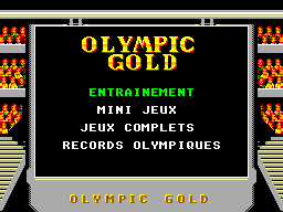 Olympic Gold title screen for Sega Game Gear